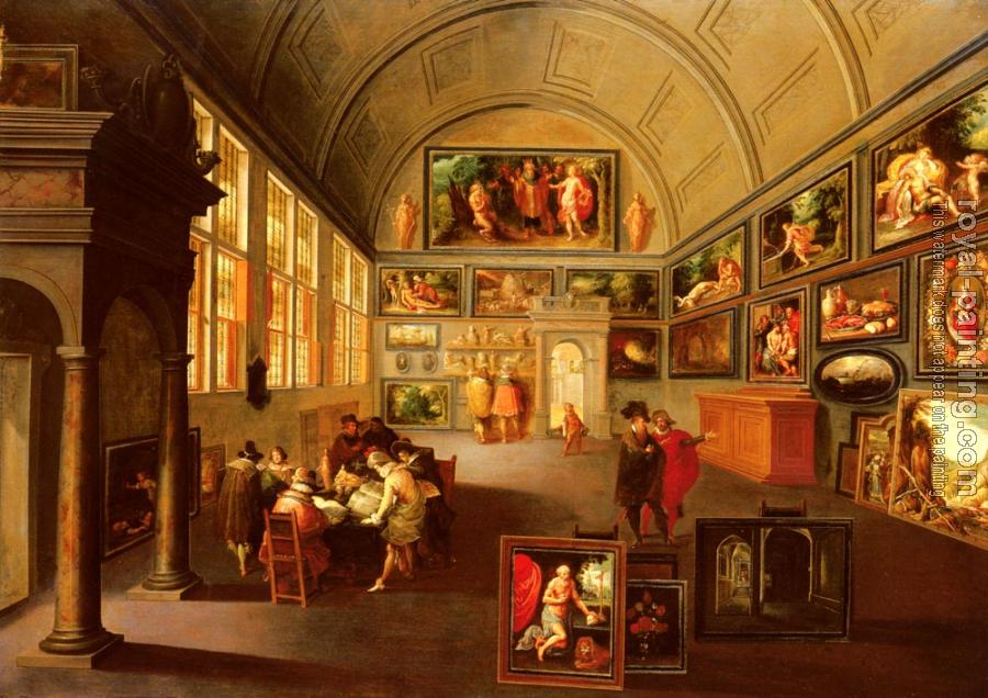 Frans The Younger Francken : The Interior Of A Picture Gallery